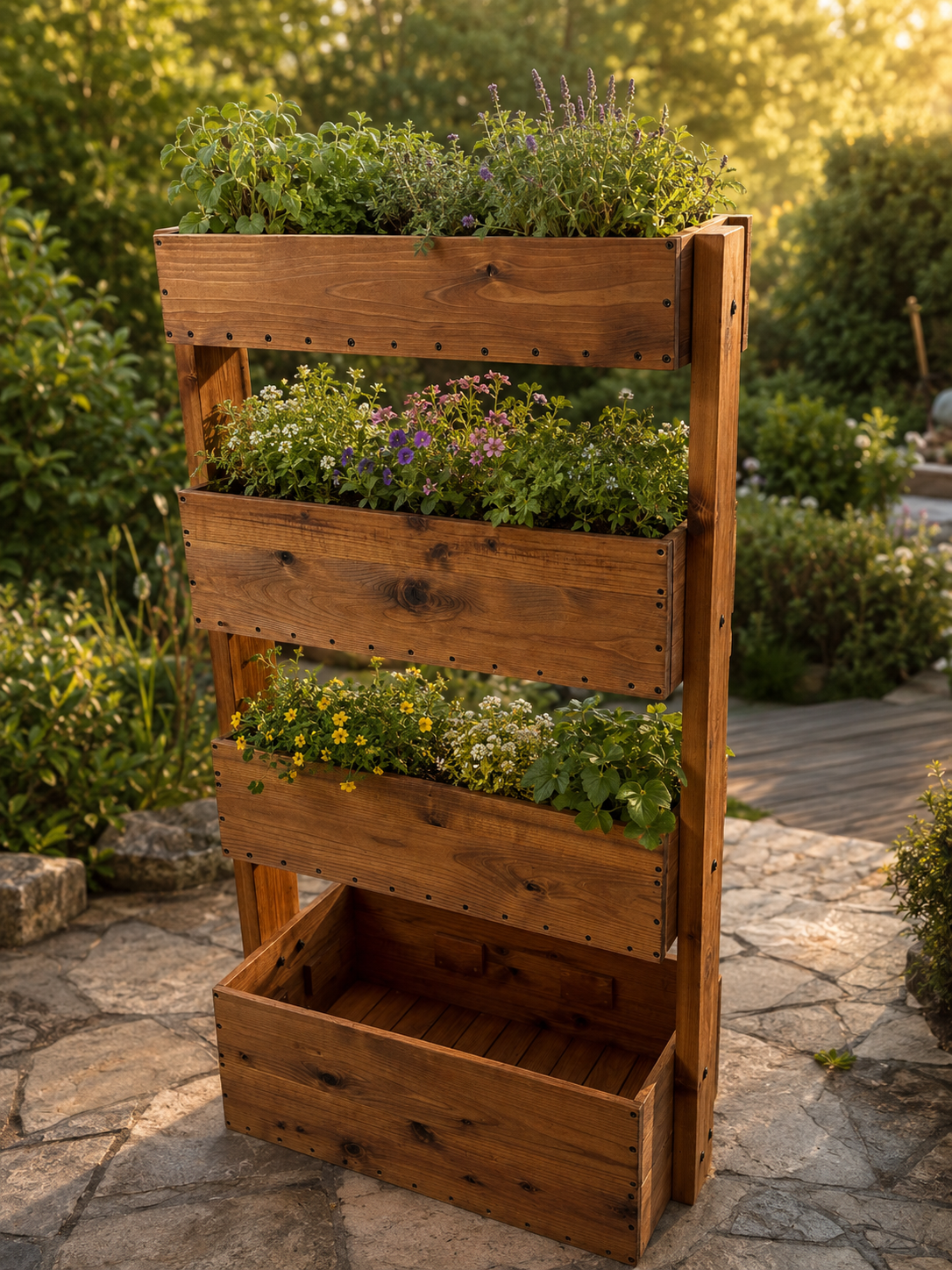 Four-tier outdoor garden planter